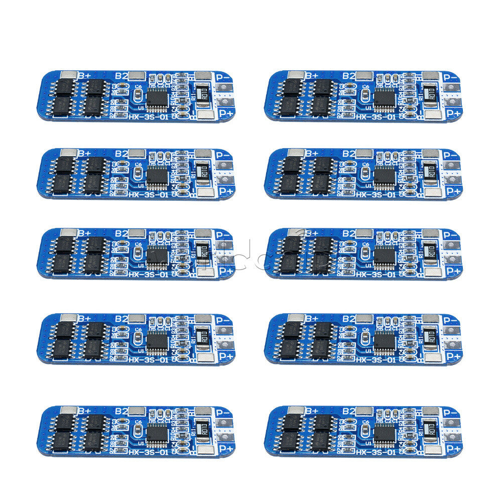 10PCS 3S 12V 18650 10A BMS Charger Li-ion Battery Protection Board HX-35-01
