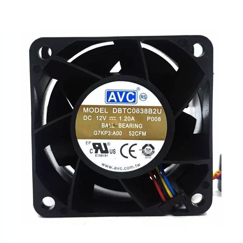 1/piece AVC DBTC0638B2U 6038 6cm 12V 1.20A 4-wire Server Chassis Cooling Fan