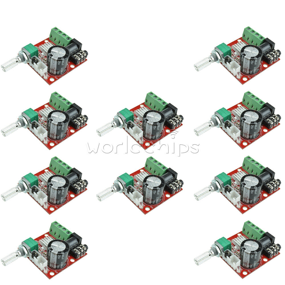 10PCS DC12V 2X10W Hi-Fi PAM8610 Audio Stereo Amplifier Board Dual D Class Module