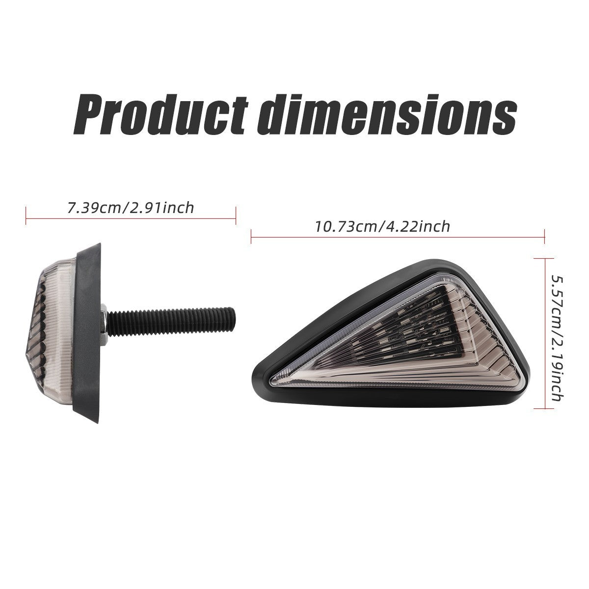 Motorcycle Triangle Flush Mount LED Turn Signal Light for For honda For Suzuki