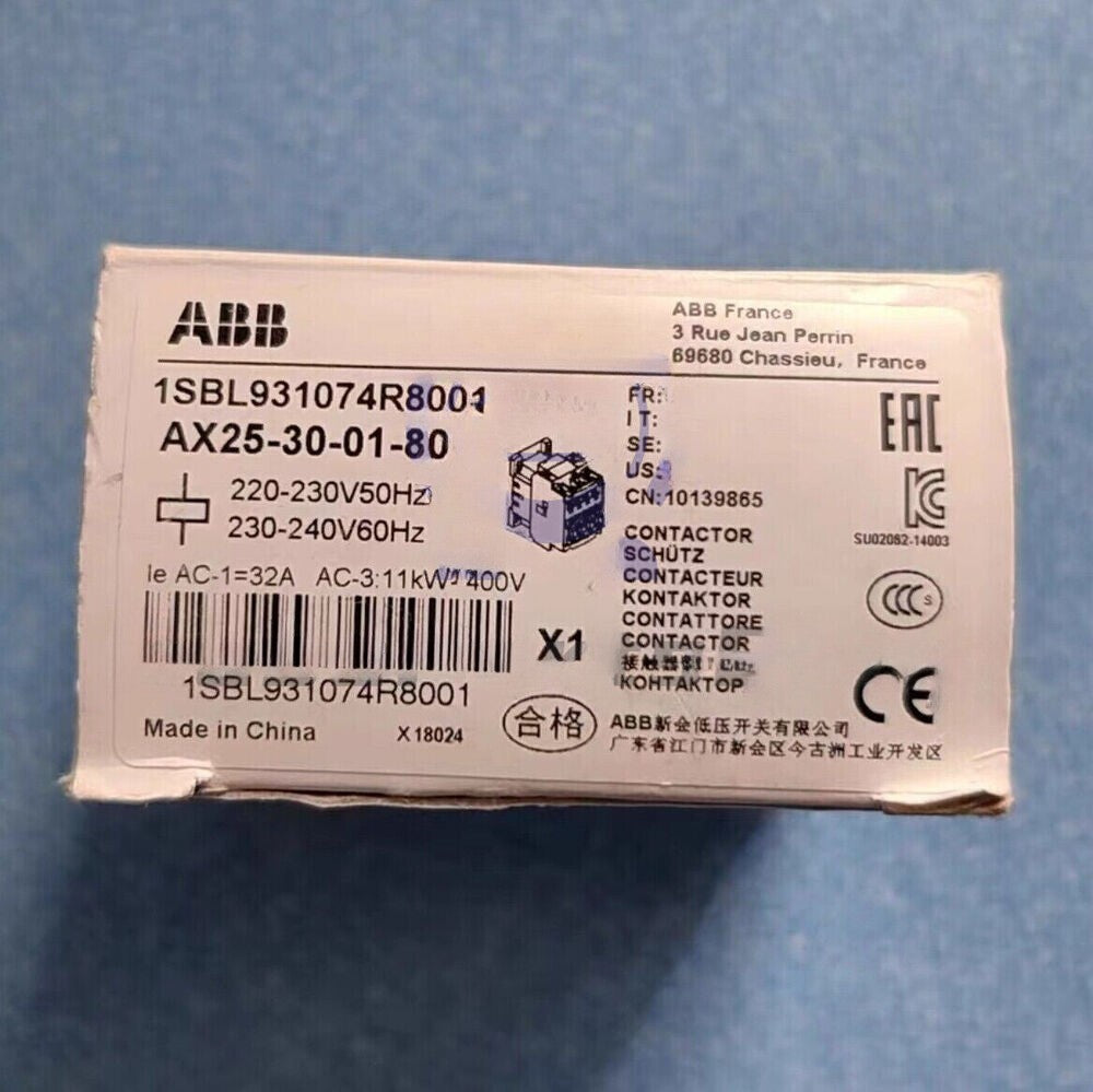 1pcs For ABB AX25-30-01-80220-230V50Hz/230-240V60Hz 1SBL931074R8001 Contactor