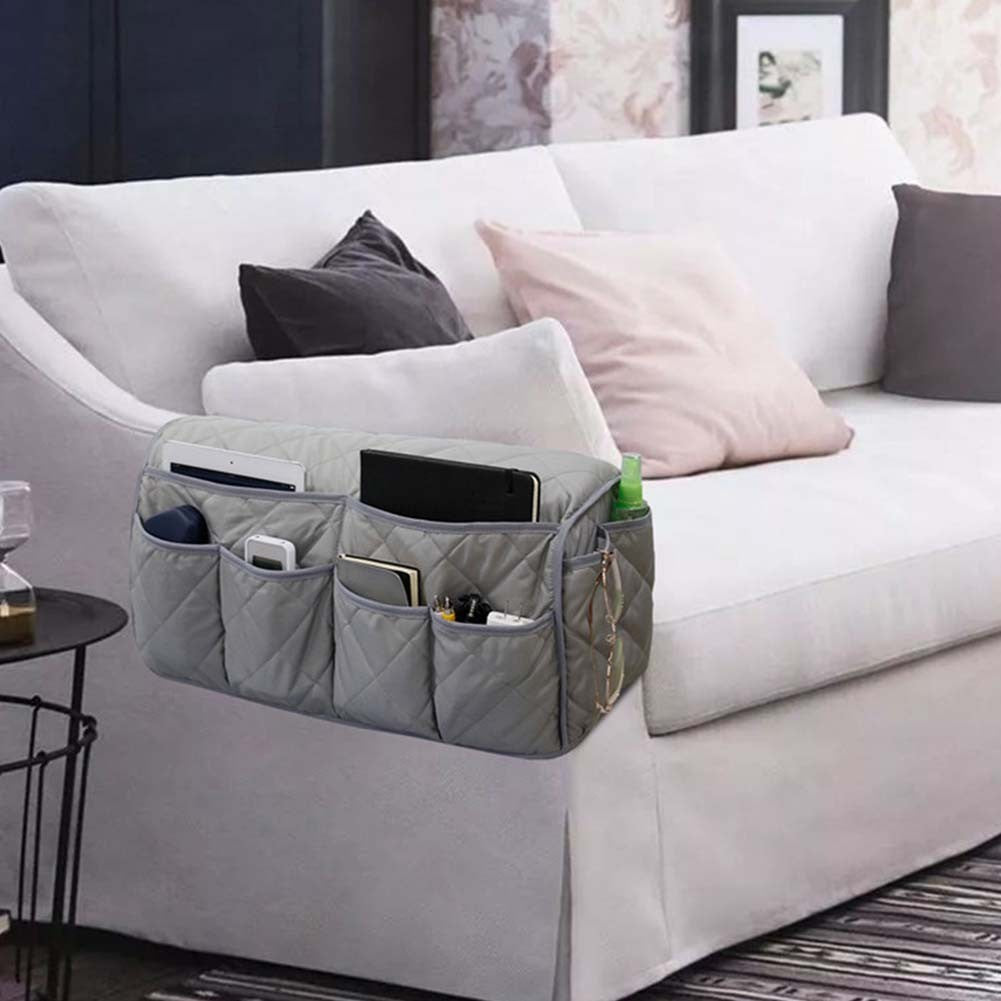 Waterproof Armchair Caddy Organizer for Sofa Armrest with Multiple Pockets