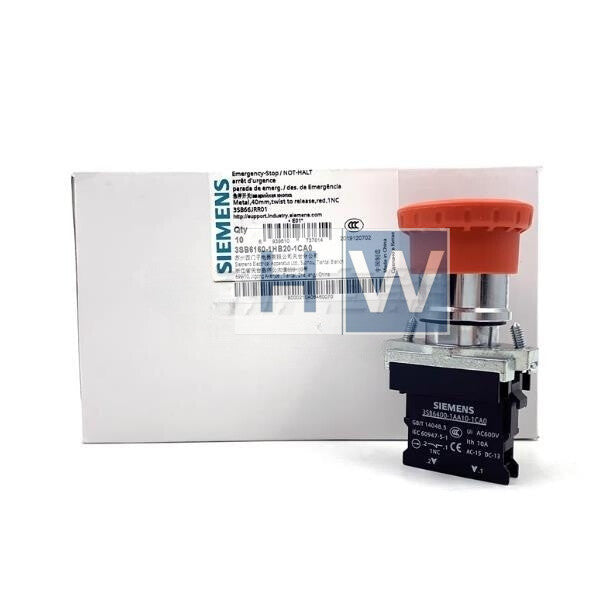 1Pc  Low-voltage 3SB6 Emergency Stop Button Switch 3SB6160-1HB20-1CA0 Red