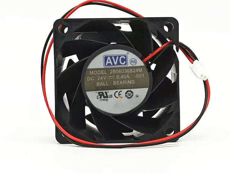 1Pcs AVC 2B06038B24M 6038 6CM 24V 0.40A Inverter Large Air Volume Cooling Fan