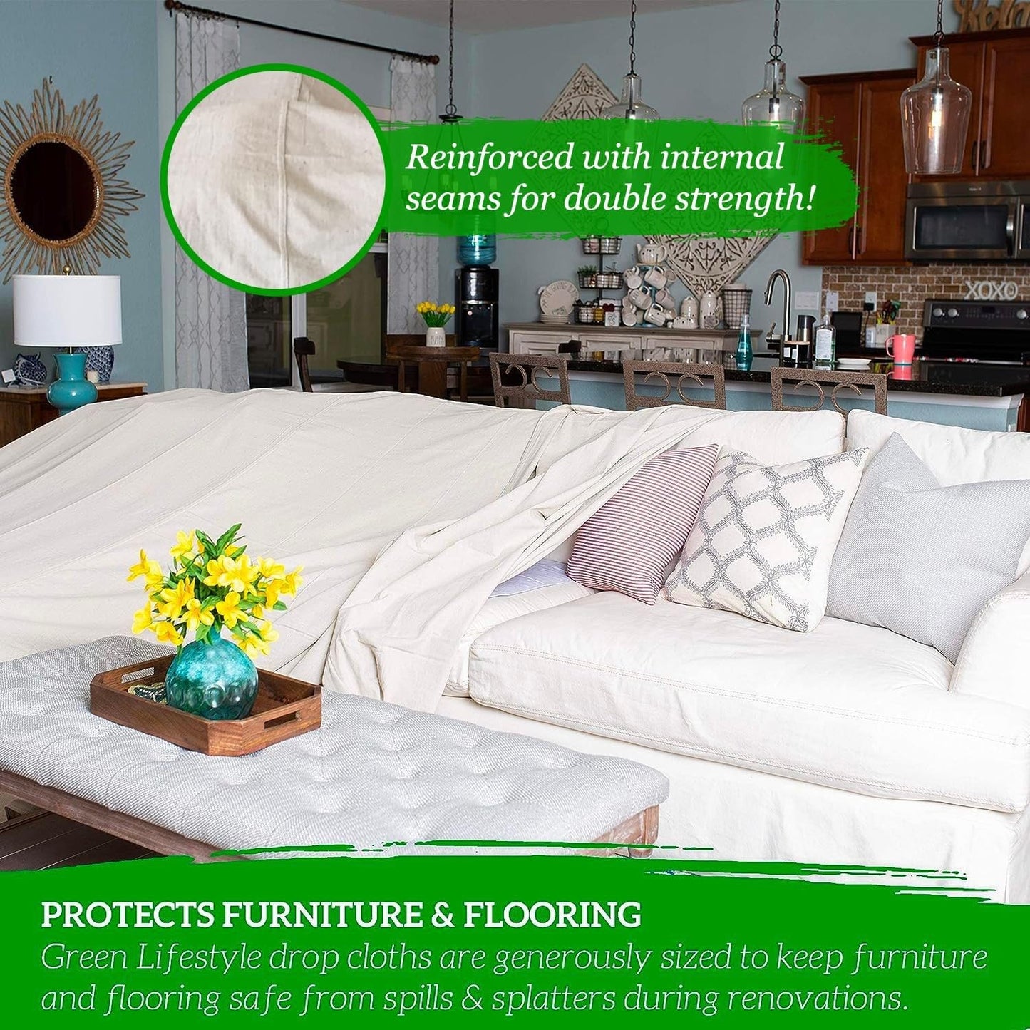 All Purpose Canvas Drop Cloths - Drop Cloth for Painting, Floor Cover, Heavy Dut