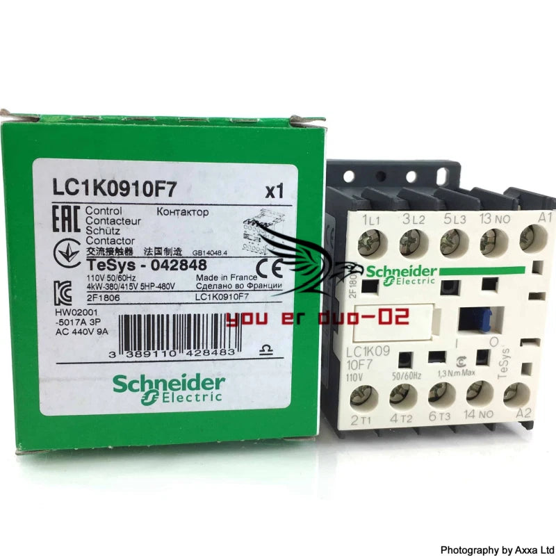 1 PC Schneider Electric Contactor LC1K0910F7 9A, 110V 50/60Hz #P