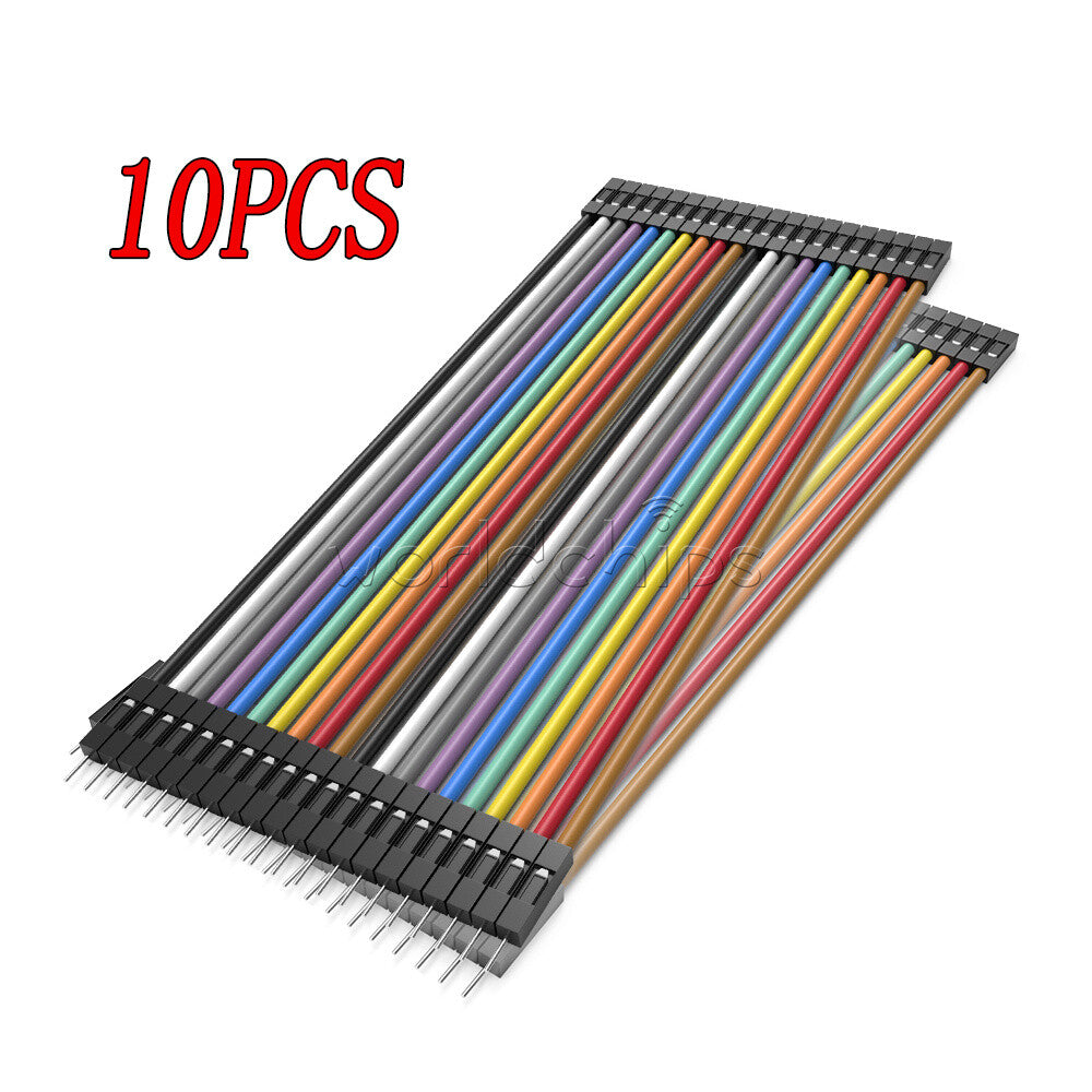 10PC 40PIN Dupont Wire Jumpercables 20cm 2.54MM Male To Female 1P-1P For Arduino