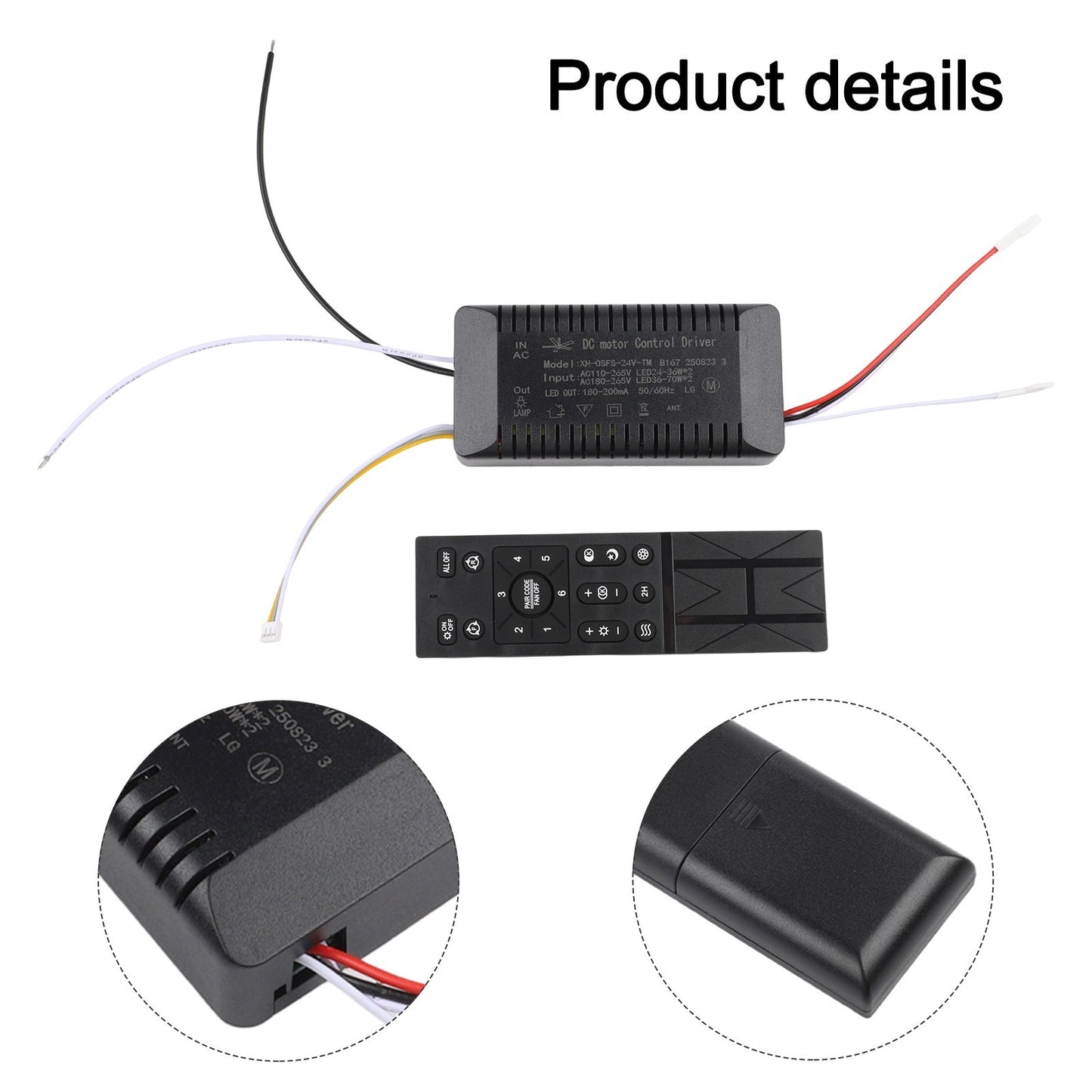 Fan Speed Control Ceiling Fan Remote Indoor Usage Compatible With Hongyun Fan