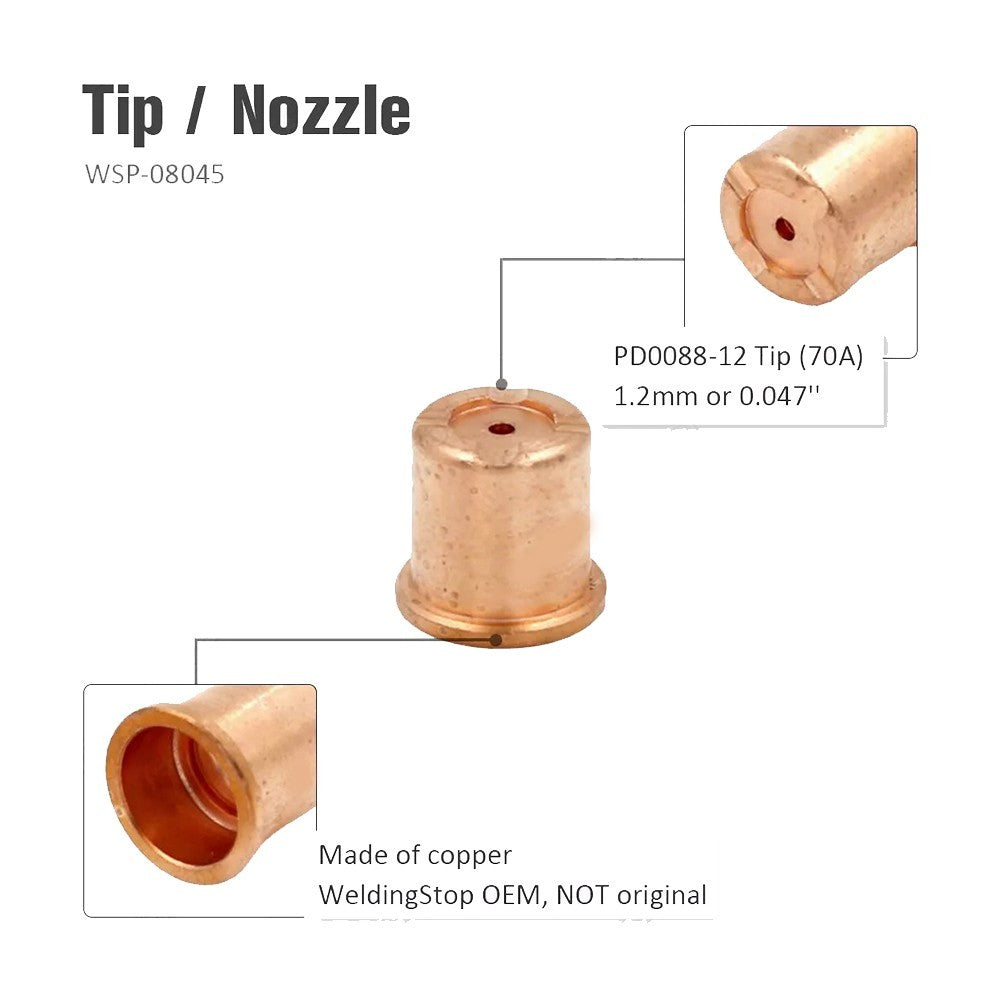 Essential 23pc Plasma Tipnozzle Kit for Eastwood VersaCut 40A Cutter CB50Torch