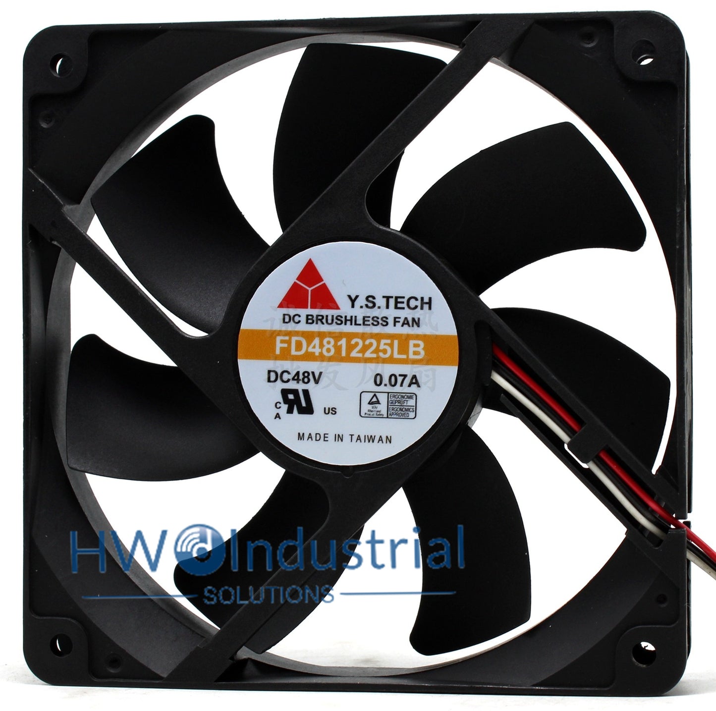Y. S.TECH 12CM FD481225LB DC48V 0.07A 3-wire Server Cooling Fan