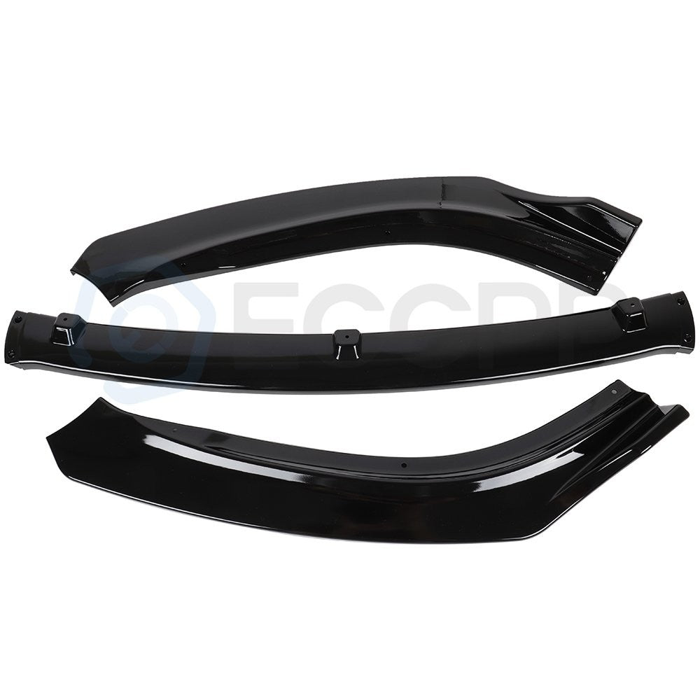 For 2016-2018 Mazda 6 3PC Gloss Black Front Bumper Body Kit Spoiler Lip