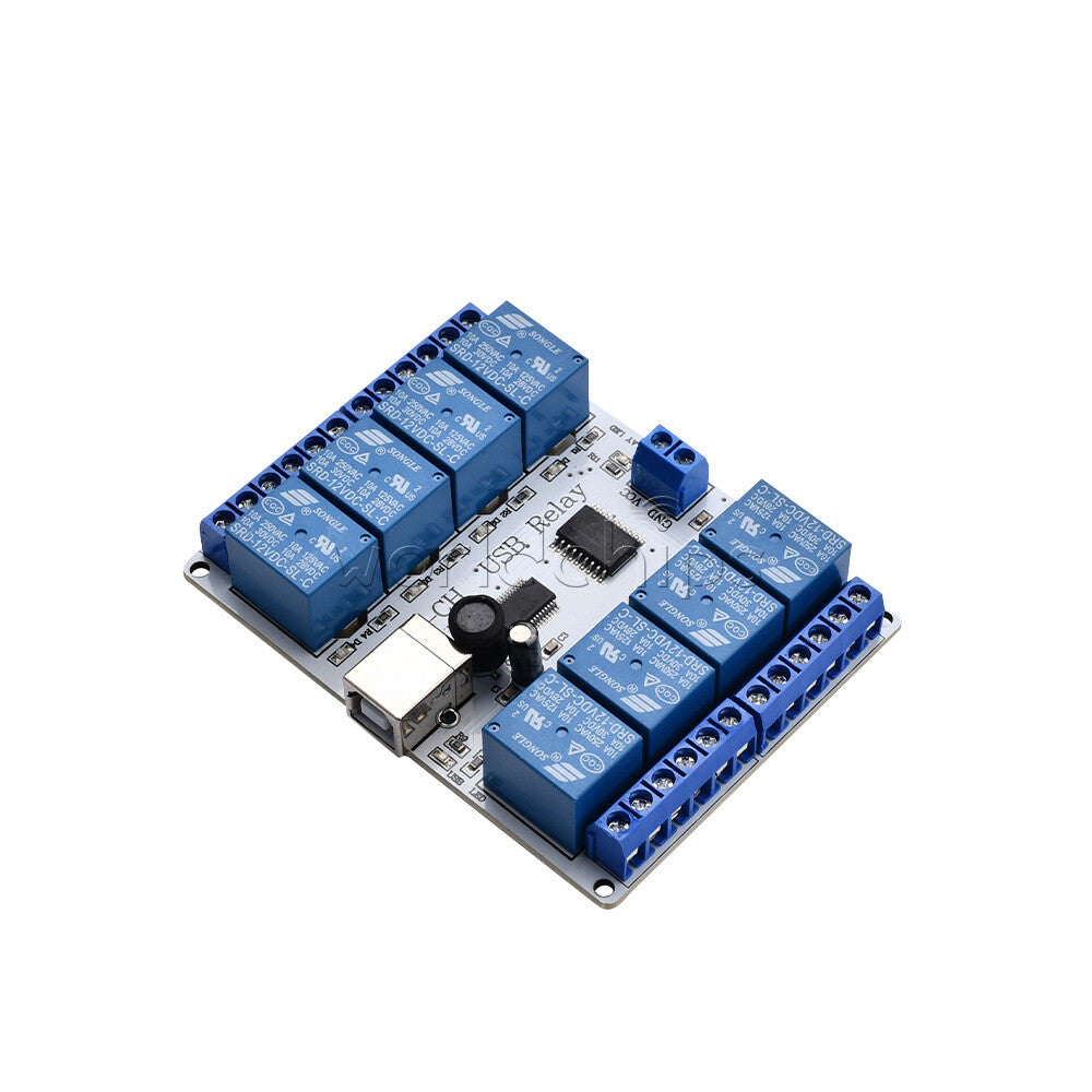 8 Channel 12V DC USB Type-B Relay Board Module Controller for Automation Robotic