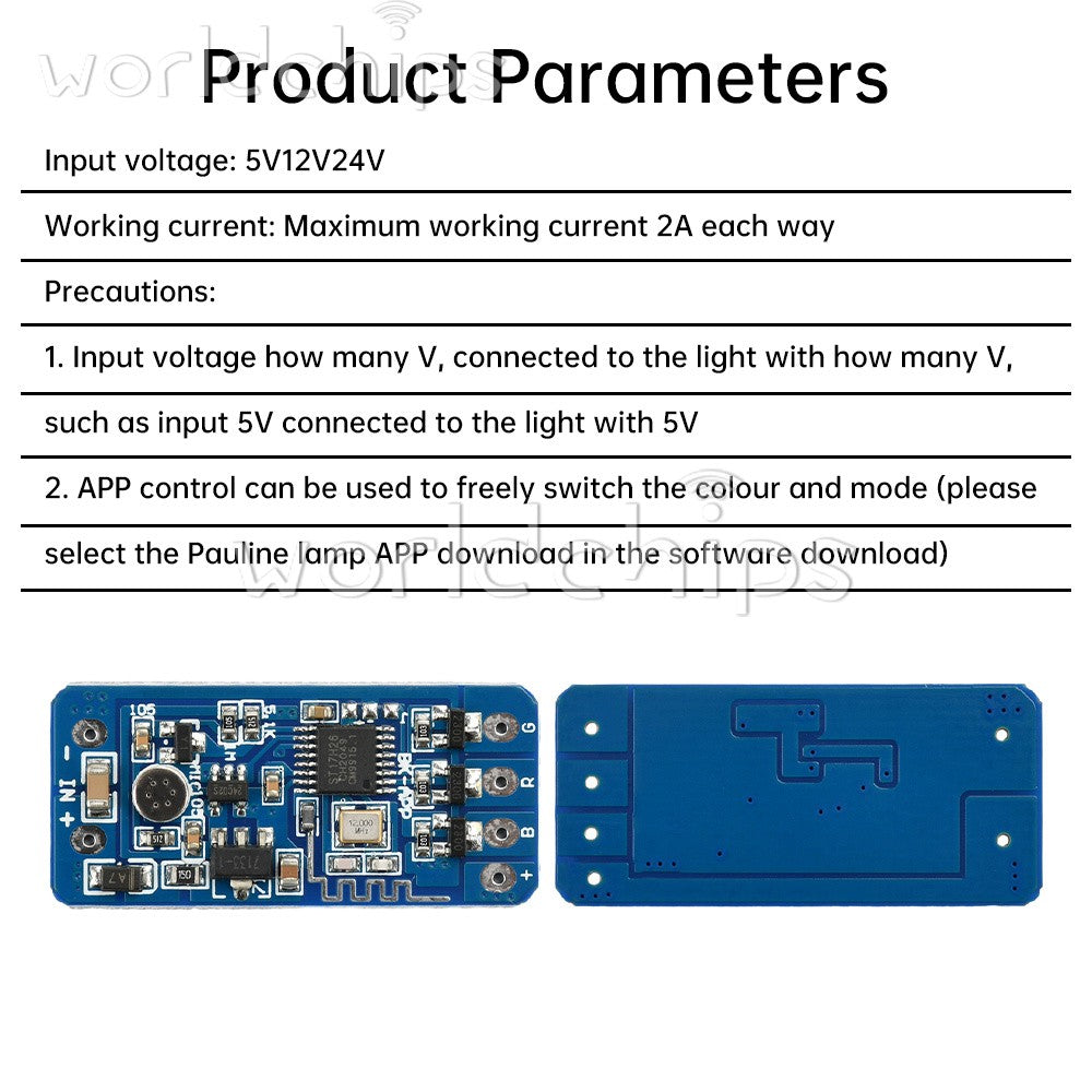 5PCS 5V 12V 24V RGB Flashing Module LED Strip Light Controller Color Change