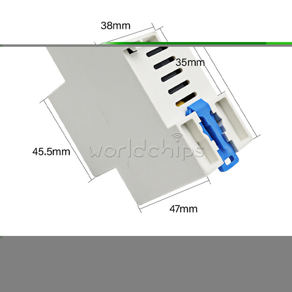 63A LCD Digital Display Adjustable Over Under Voltage Current Protector Relay
