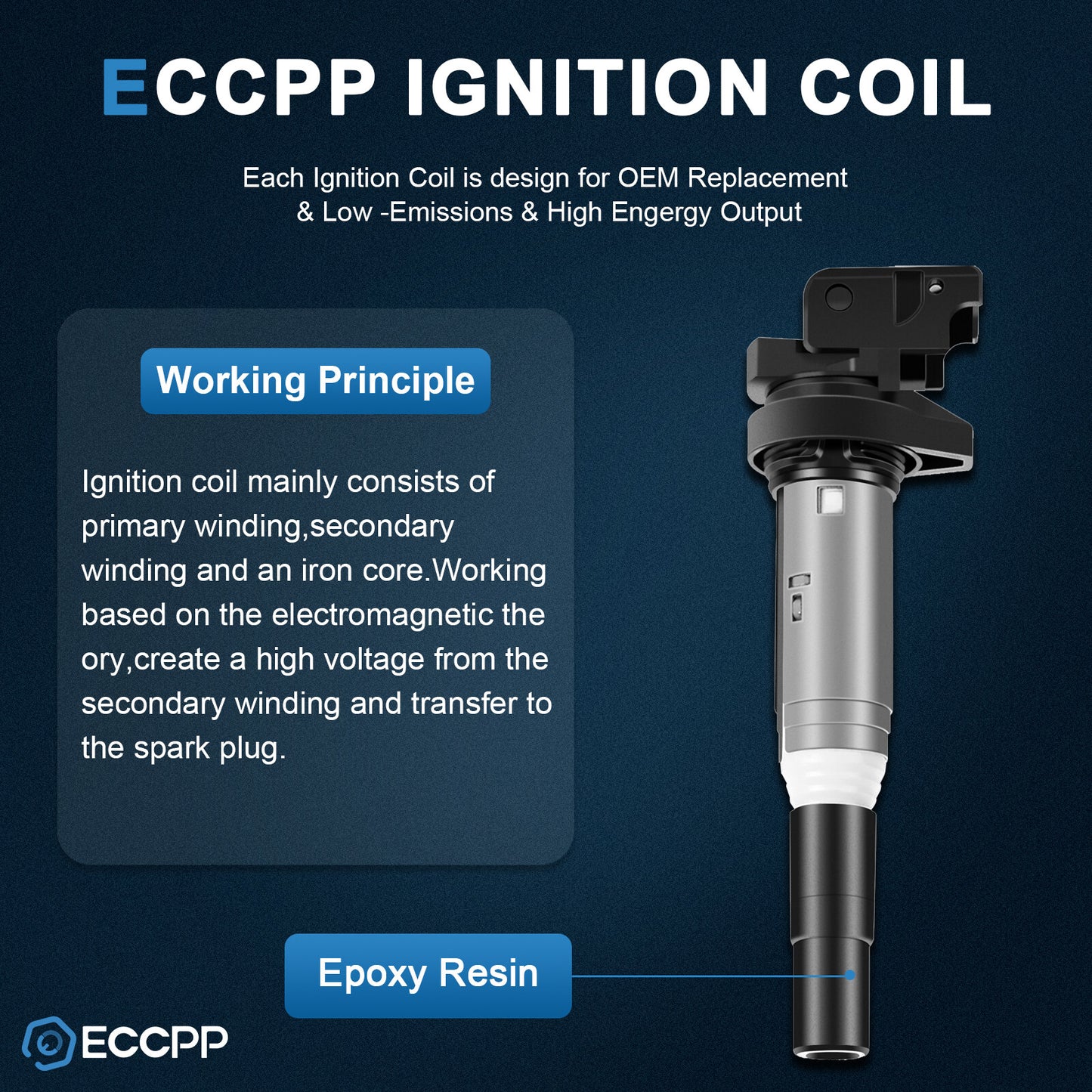 ECCPP 6 Ignition Coils For 11-13 BMW 135i 11-15 BMW 335i 12-18 BMW 640i 3.0L L6