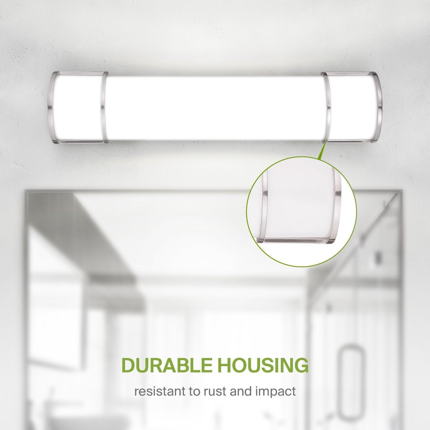 LED Vanity Flush Mount Light, 24", 3CCT Dimmable, Nickel Finish