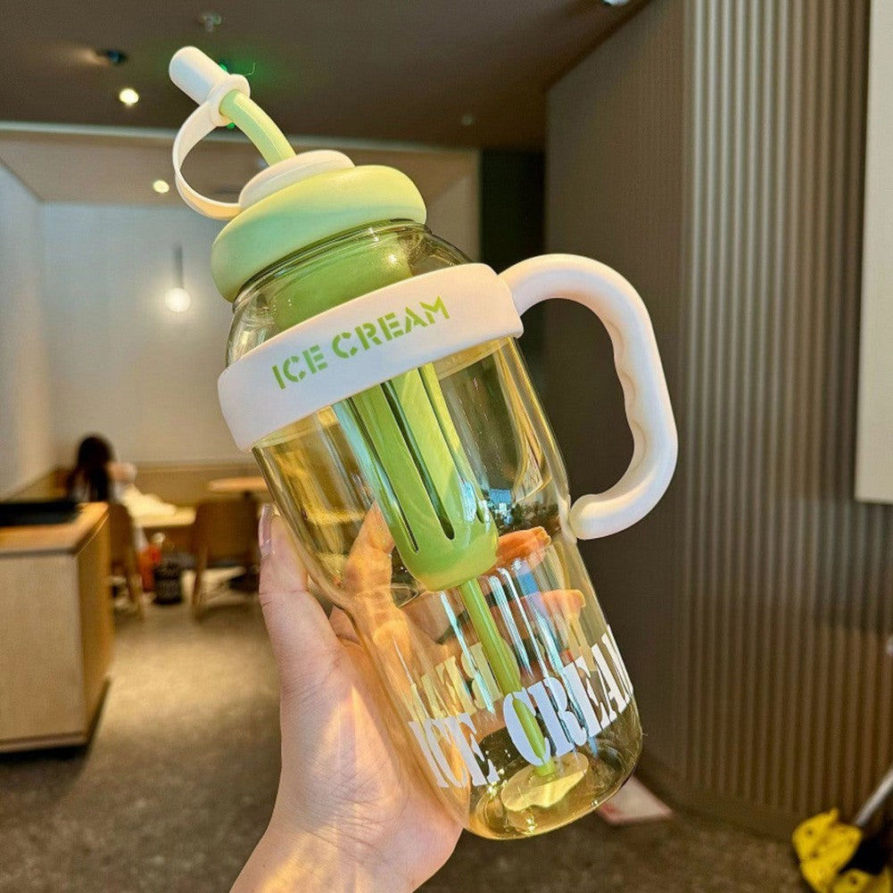 Large 1300ml Plastic Tumbler with Straw Leakproof Lid for Everyday Use