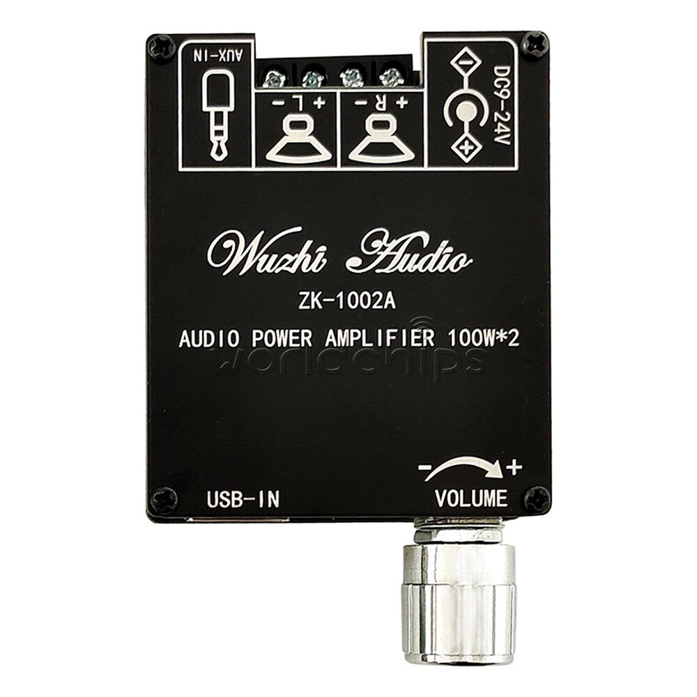 ZK-1002A Bluetooth Digital Amplifier Board 2.0 Stereo Dual 100W Audio Power Amp