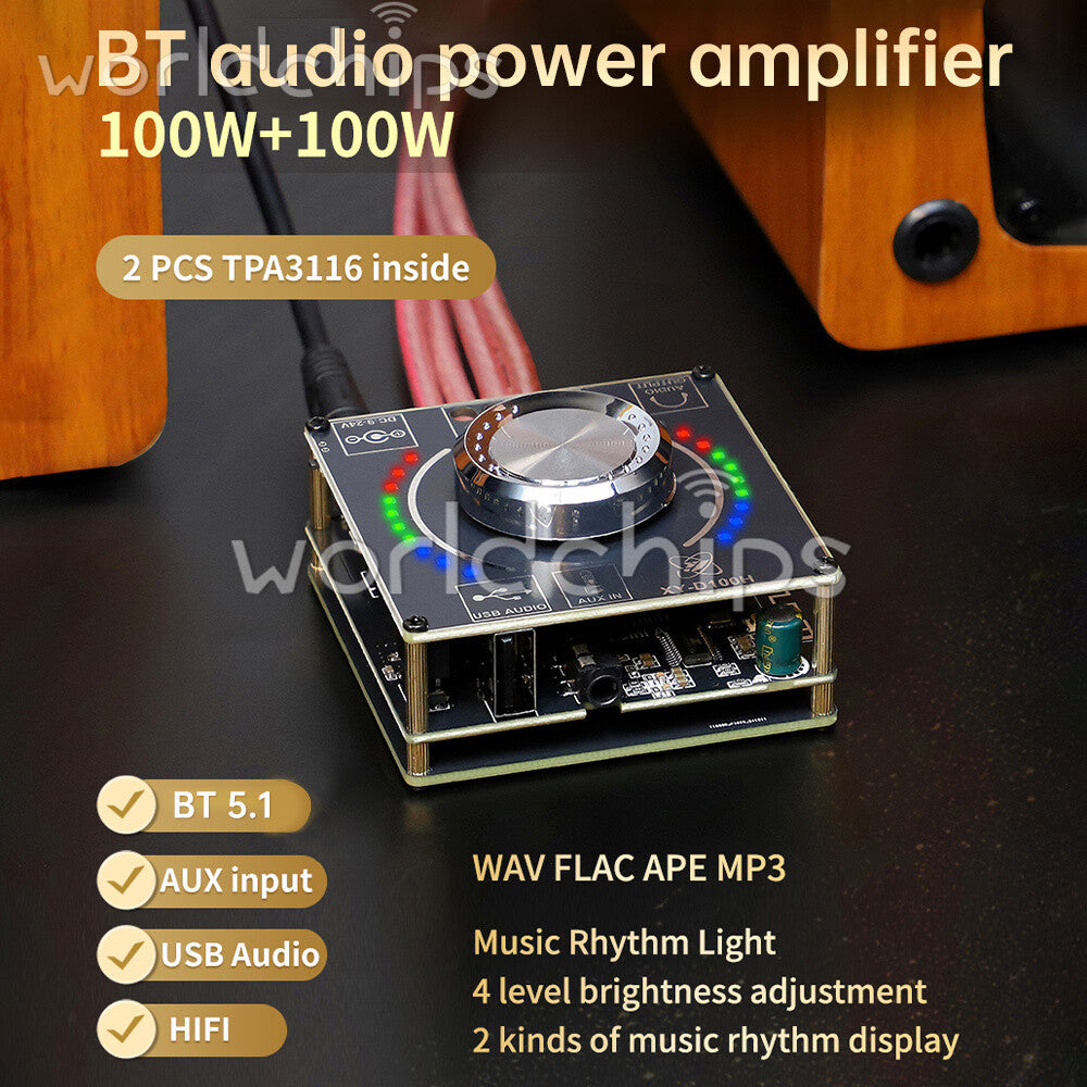 HIFI Bluetooth Digital Audio Amplifier Board 2.0 Channel TPA3116 Power Amplifier