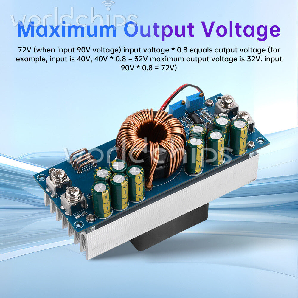 800W/1200W DC-DC Adjustable Buck Power Module DC15V-90V to DC2.5V-72V 28A/50A