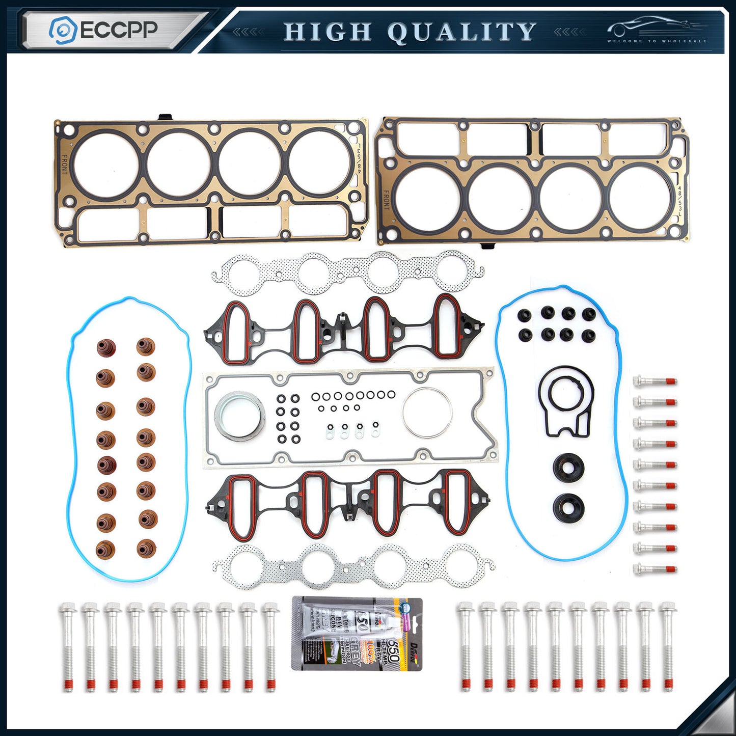 ECCPP Head Gasket Bolt Set For 02-11 Cadillac Saab Chevrolet GMC Buick 5.3L 4.8L