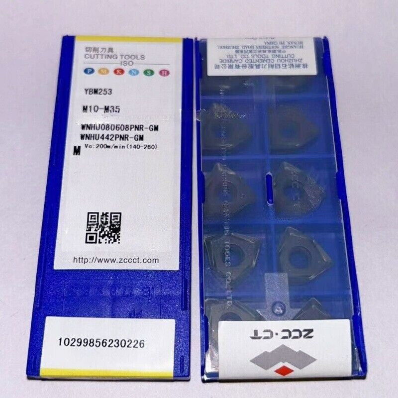 10Pcs ZCC.CT WNHU080608PNR-GM YBM253 WNHU442PNR-GM YBM253 CNC carbide inserts
