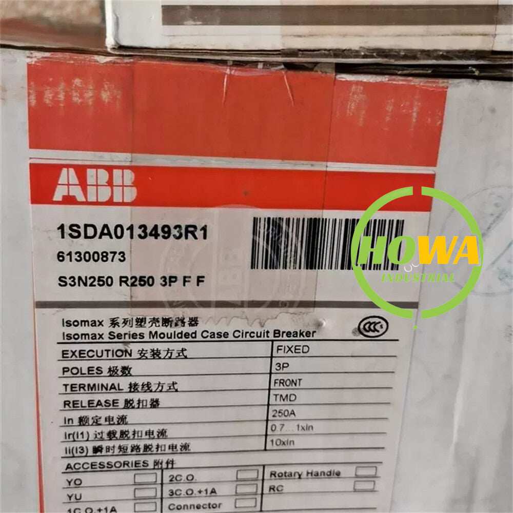 1PC  ABB 250A 3P Molded Case Circuit Breaker 1SDA013493R1 S3N250 R250 3P F F