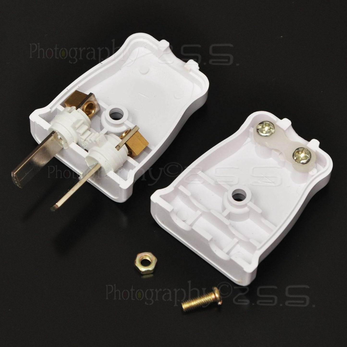 4x Adjustable 2Pin 250V/10A AU/US Plug Rewirable Power Cord Connector DIY Unit