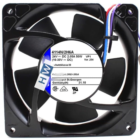 1/piece  4-wire 4114N/2H6A 24V 2.05A 50W 12038 12CM Equipment Cooling Fan