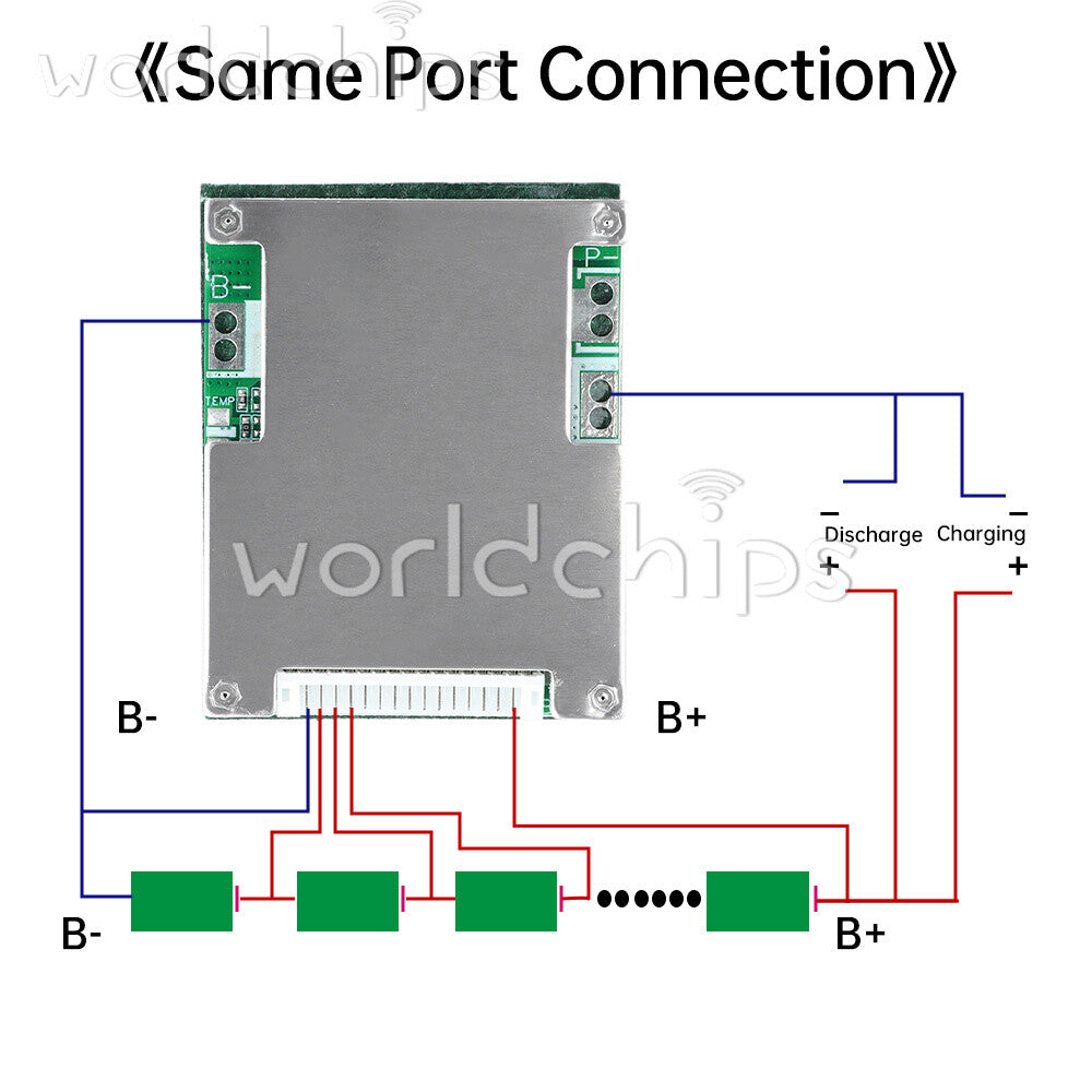 16S 60V 50A Same Port Li-ion Battery Protection Board Balanced for Electric Car