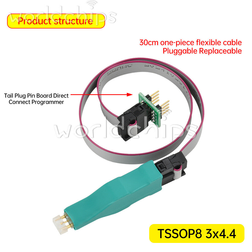 TSSOP8/MSOP8 Chip Spring Pin Burn Read Write Test Probe w/Program Download Cable