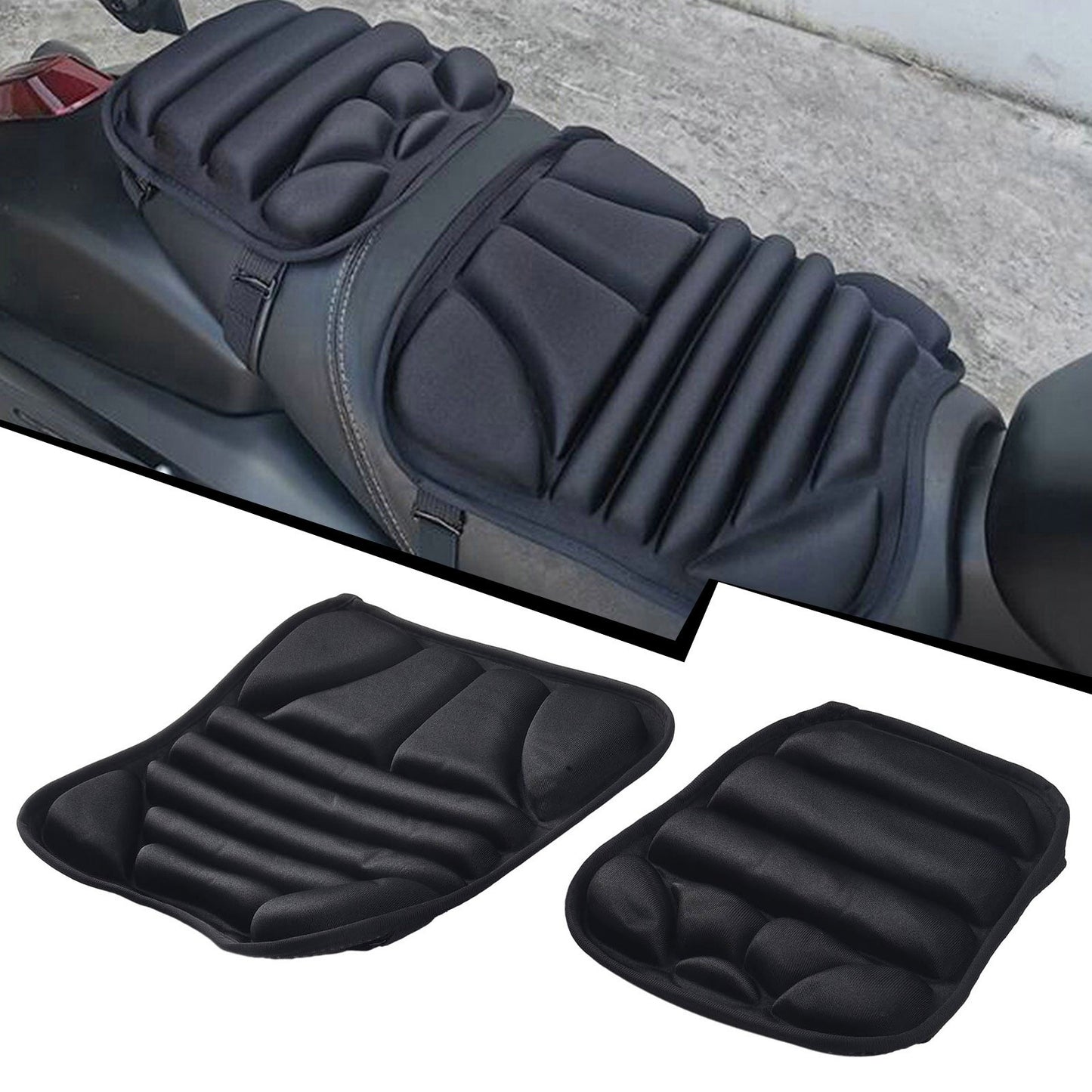 Non Inflatable Motorcycle For Seat Cushion Set Shock Absorption Easy to Install