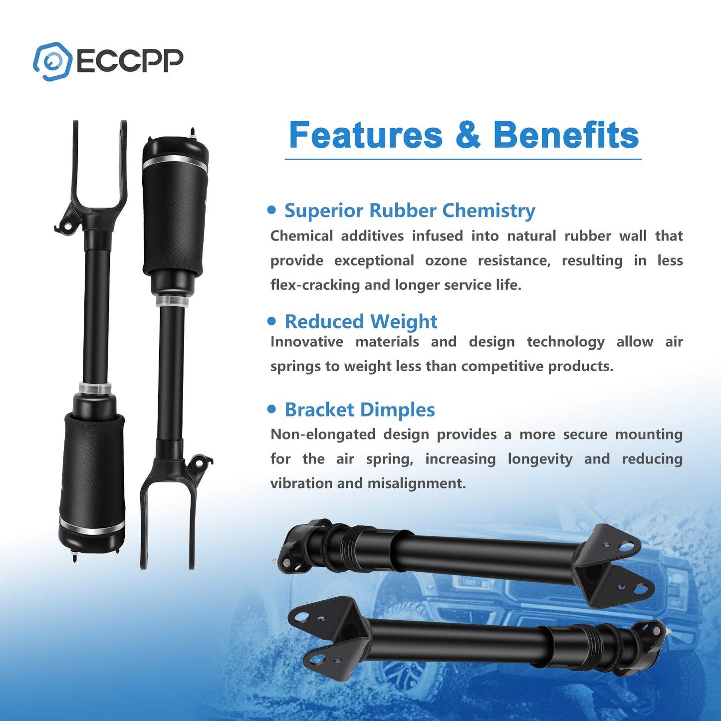 4x Front Rear Air Suspension Shocks Fits Mercedes X/W164 GL450 GL350 ML320 ML550