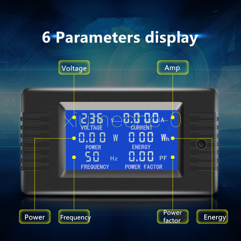 AC 80~260V 100A Single Phase Digital Ampermeter Power Energy Voltmeter Ammeter M