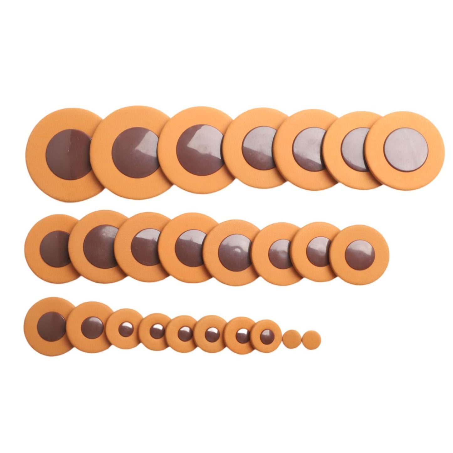 Effortless Installation For Tenor Sax Leather Pads 25 PCS 14 Sizes Brown