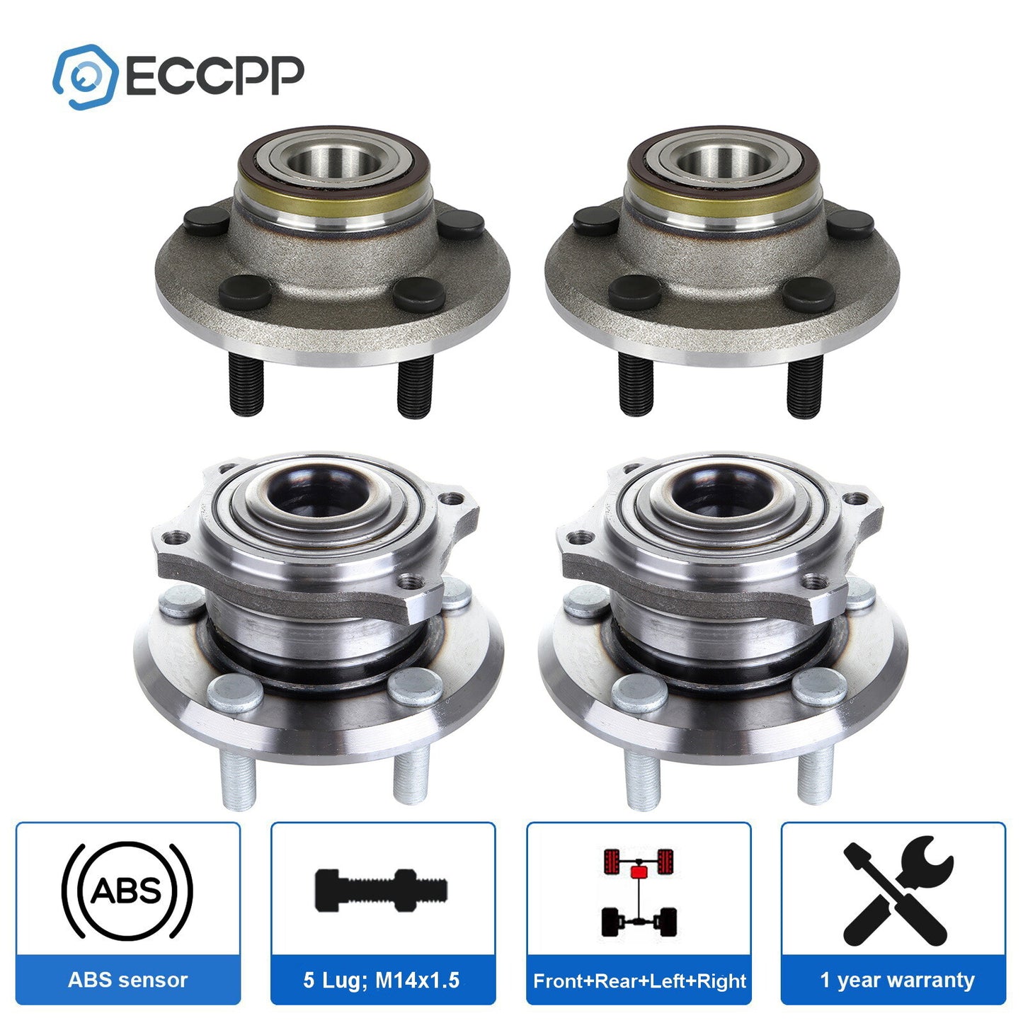 4X Wheel Hub Bearings RWD For Chrysler 300 Dodge Charger Magnum 2006 2007 2008