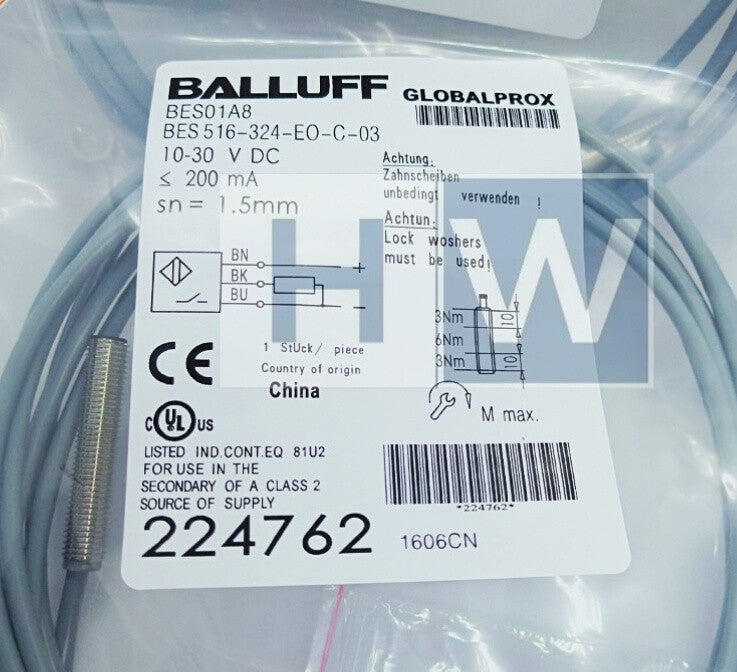 1PC BES01A8 BALLUFF Inductive Sensor Proximity Switch BES 516-324-EO-C-03