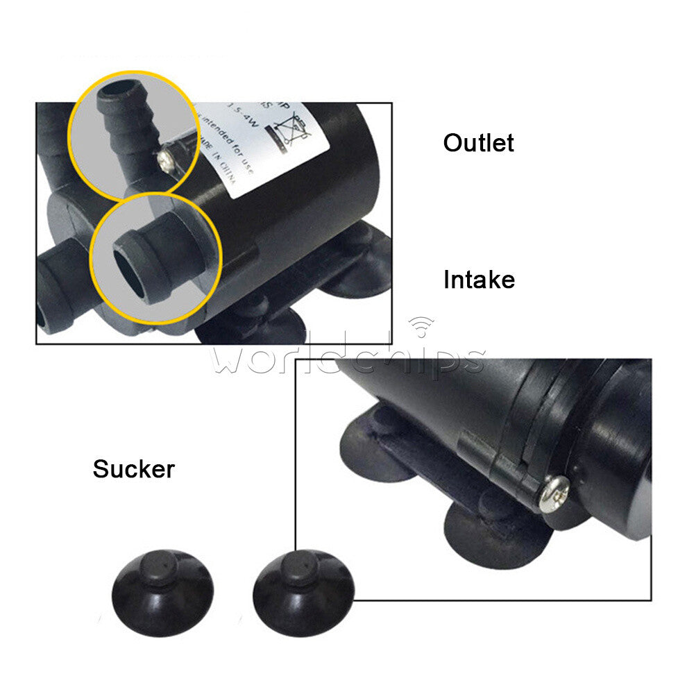 JT-160A DC12V Brushless Small Water Pump Submersible Motor Pump 240L/H Female Pl