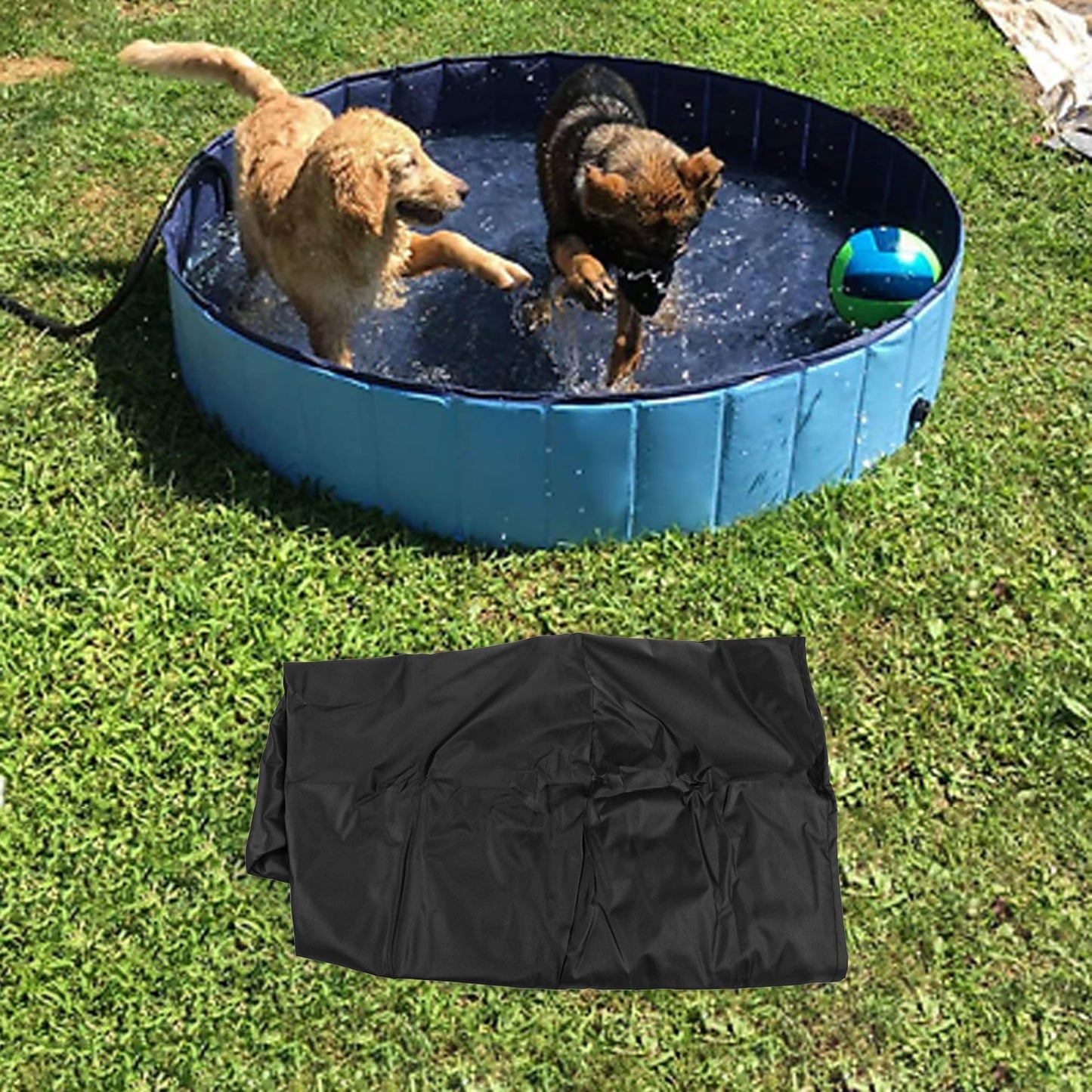 Round Pet Bath Tub Cover with Drawstring for Easy Attachment and Removal