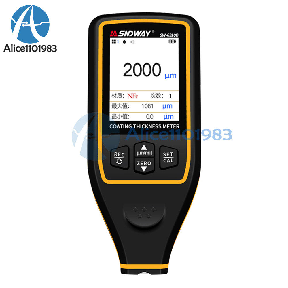 Digital Handheld Coating Paint Thickness Gauge Tester Meter SNDWAY SW-6310A/B