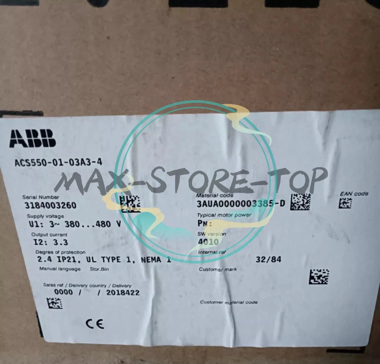 ACS550-01-03A3-4 0.75KW  IN STOCK ABB Frequency converter inverter SHIP UPS