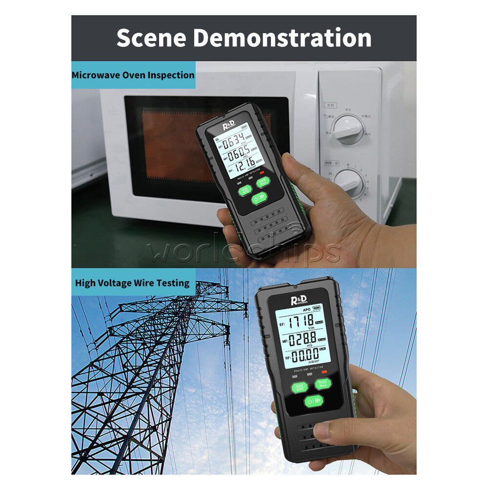 R&D RD630 3-in-1 Portable EF MF RF Radiation Detector Multifunctional Tester