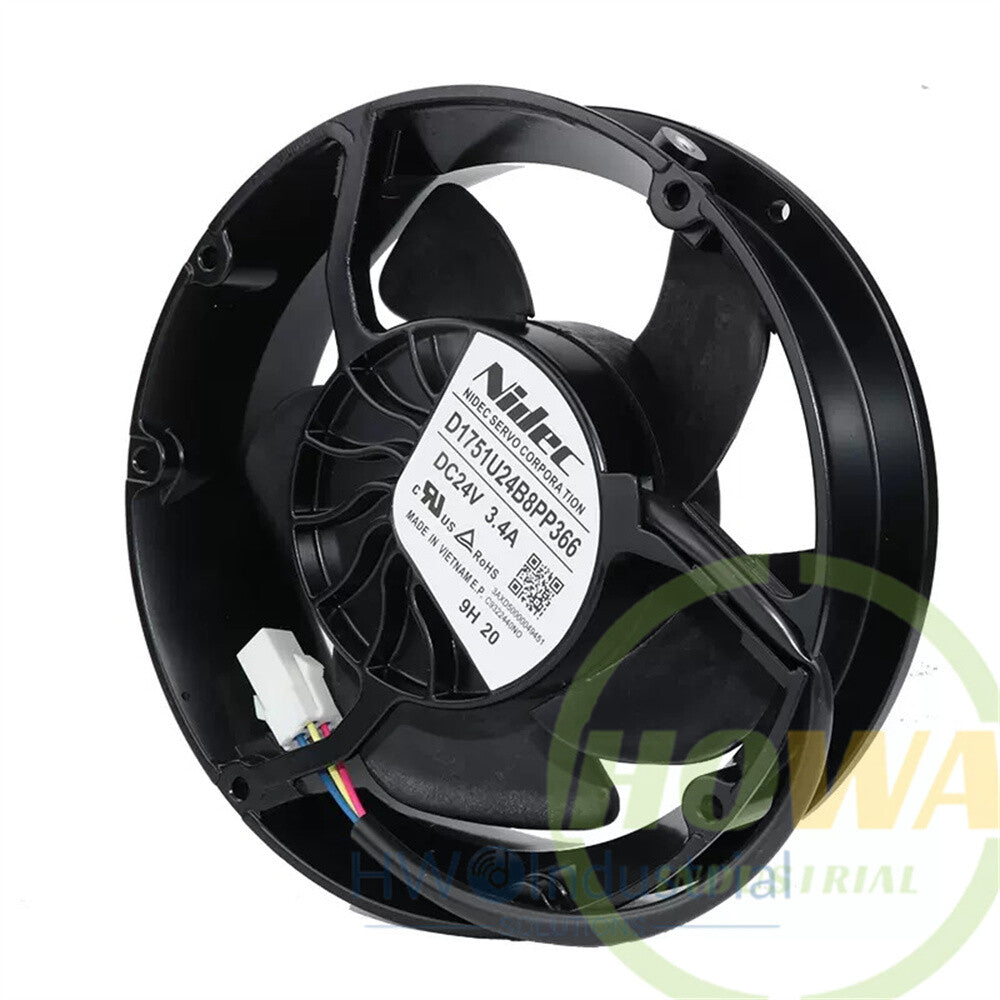 1/piece  D1751U24B8PP366 DC24V 3.4A 4-wire Nidec Cooling Fan for ABB Inverter