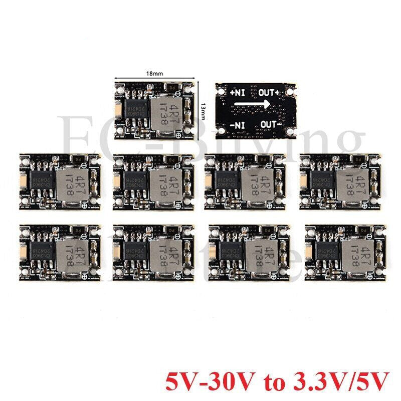10pcs DC-DC Buck Step Down Converter Board 5V-30V to 3.3V 5V Voltage Regulator
