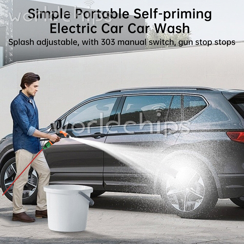 DC12V Self-Priming Portable High Pressure Car Washer Water Pump Kit Adjustable