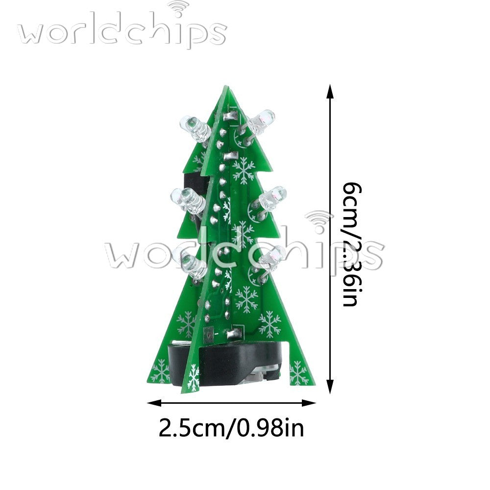 10set LED flash Christmas tree DIY kit Electronic Soldering Practice loose parts