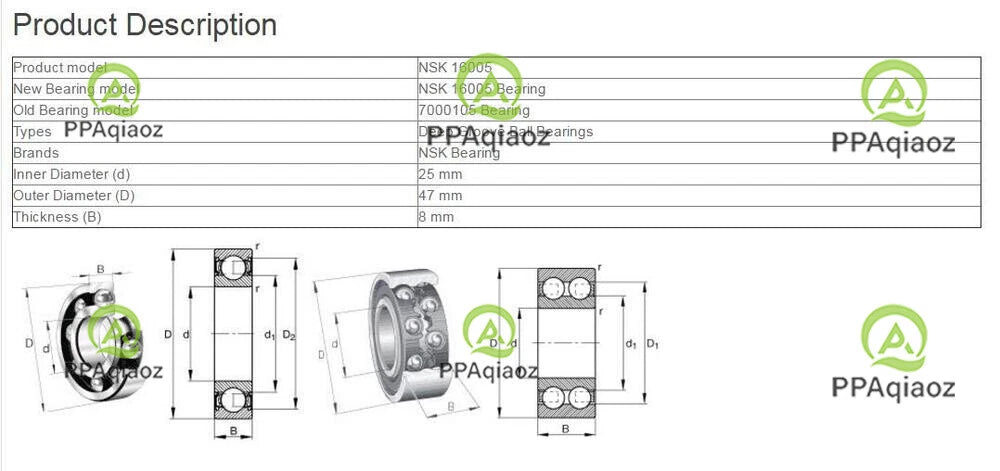5PCS NSK 16005 Deep Groove Ball Bearings 25x47x8mm #P