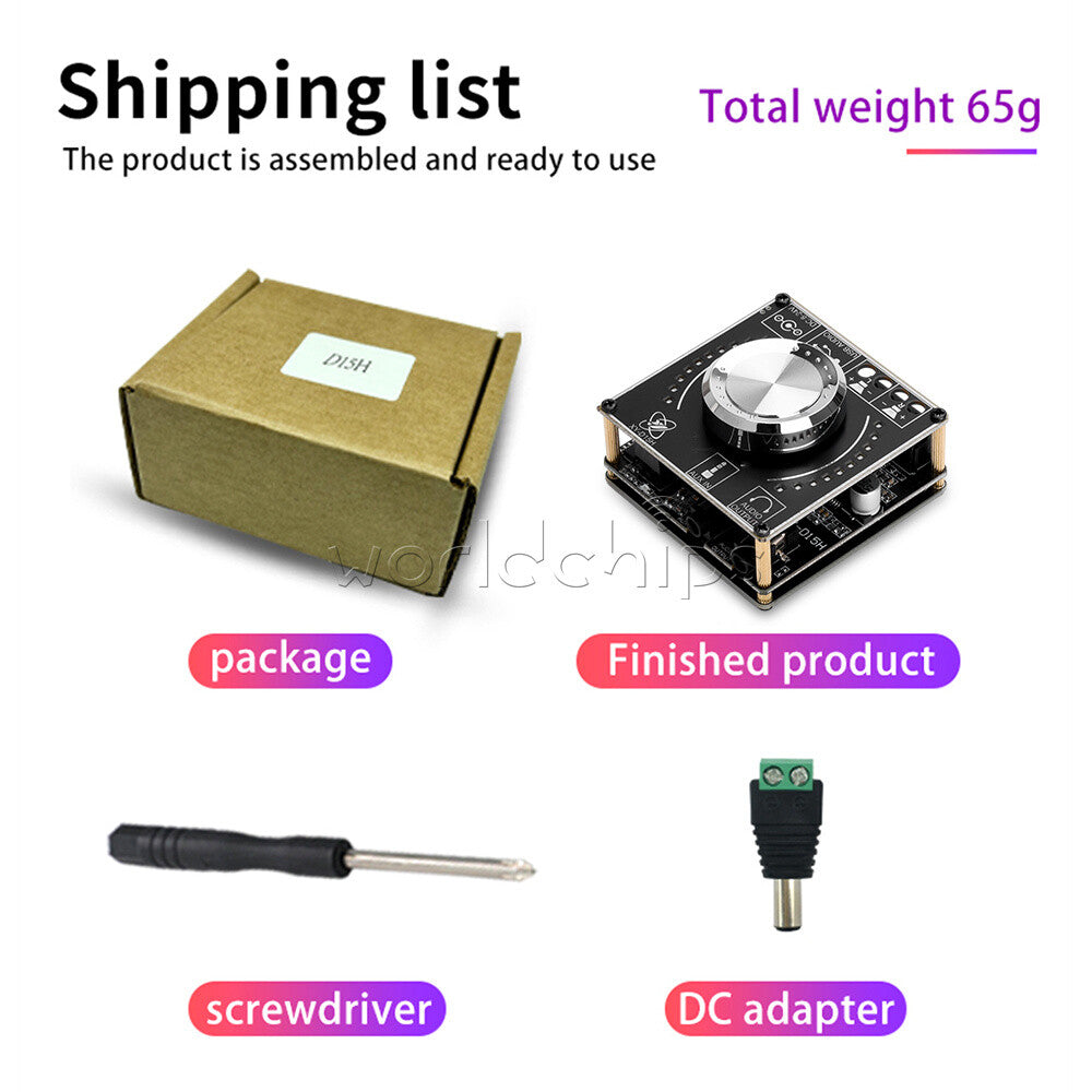 XY-D15H APP Control Bluetooth Digital Power Audio Amplifier Board Colorful Light