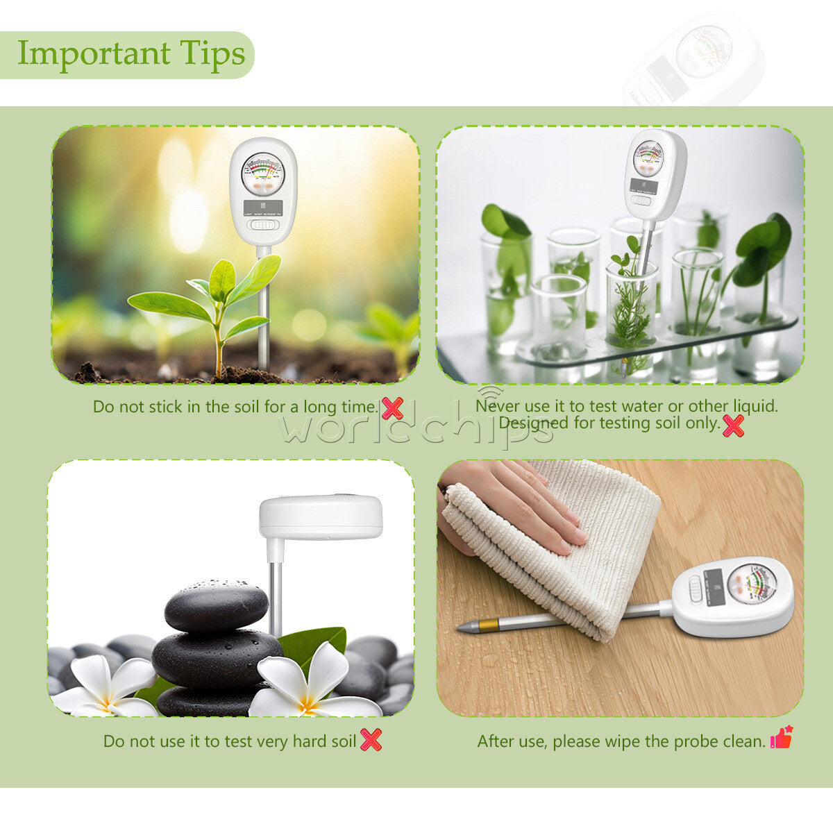 4 in 1 Soil PH Meter Sunlight Fertility Hygrometer Rotatable Folding Soil Tester