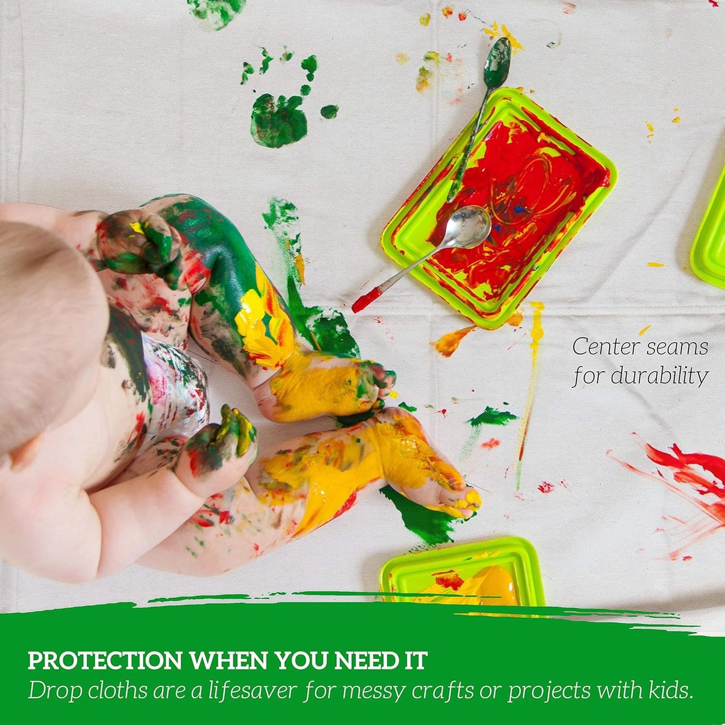 All Purpose Canvas Drop Cloths - Drop Cloth for Painting, Floor Cover, Heavy Dut
